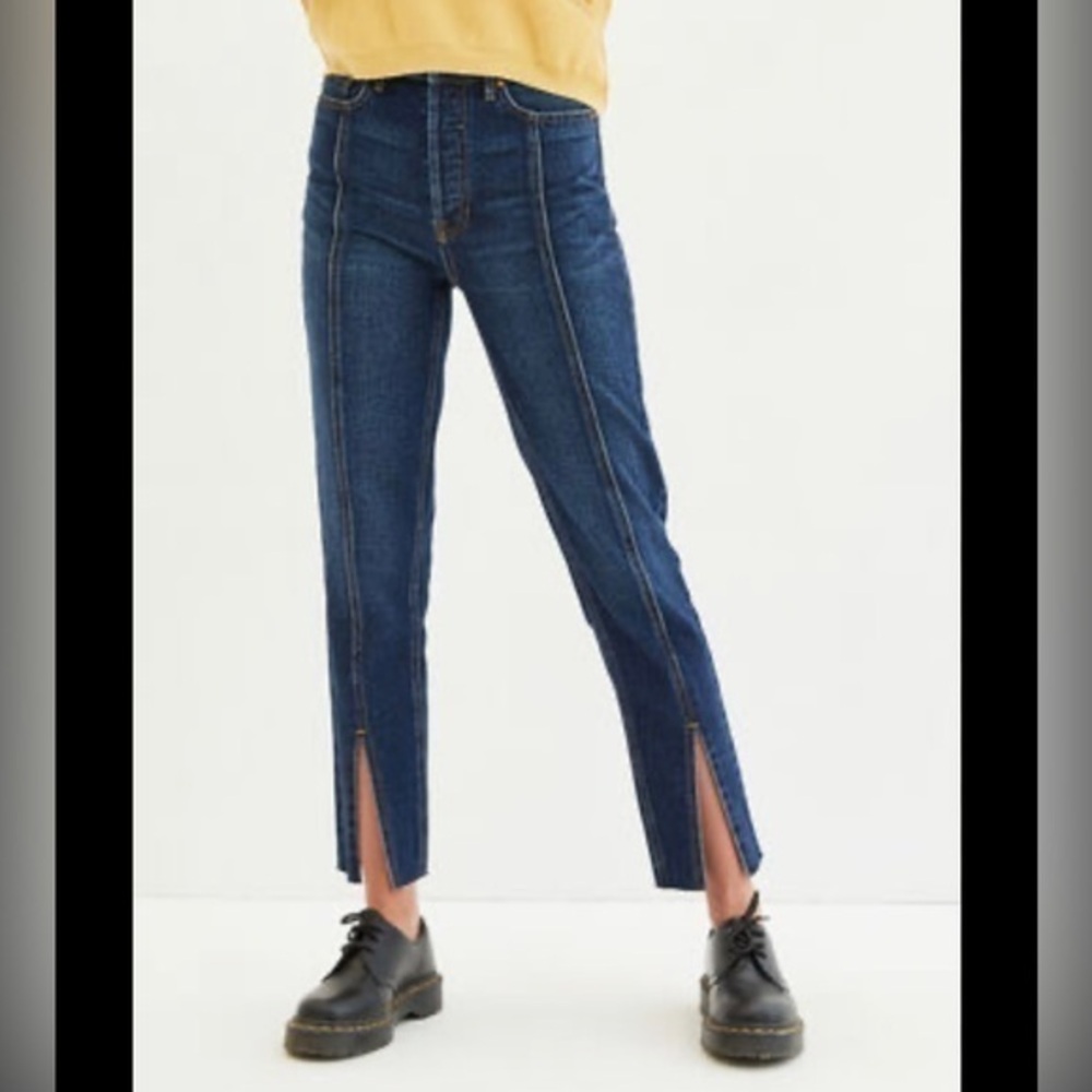 Pacsun Dark Ultra High Waisted Slim Fit Blue Jeans Size 25